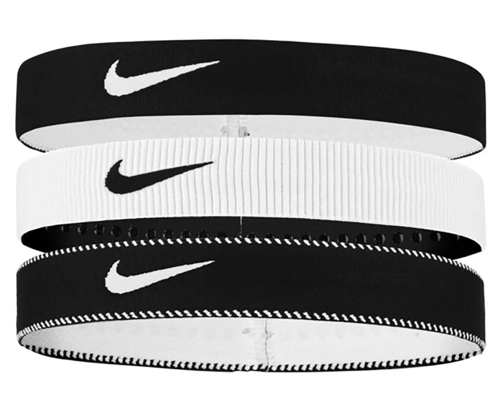 Повязка на голову Nike Flex Wide 3P - white/light army/black
