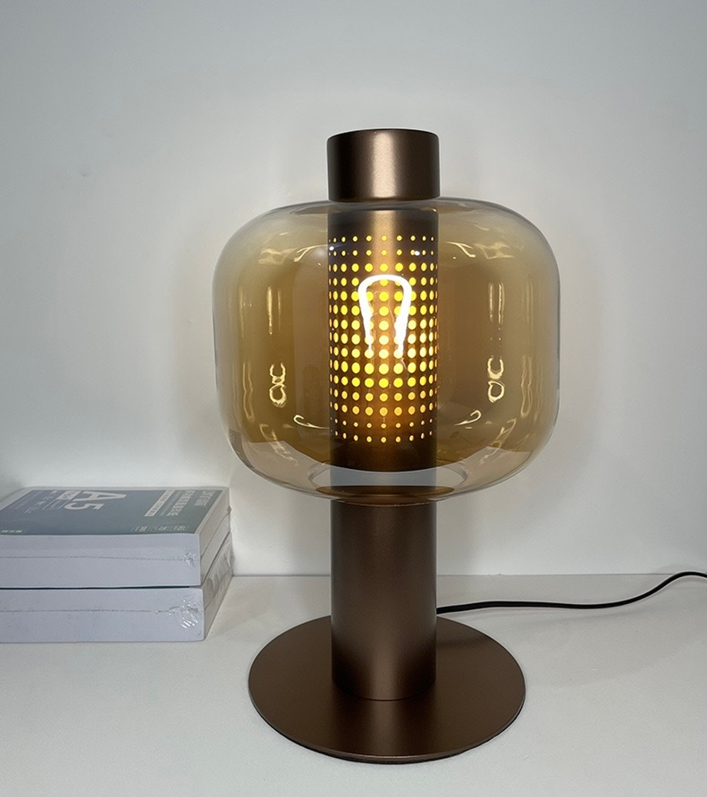 Table design lamp Bonbori by Brokis (Amber/Brown)