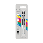 Стержень гелевый Parker Quink Gel, цвет Black, толщина линии M (0.7), в блистере 2 шт.