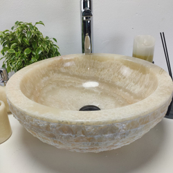 Раковина из оникса Bowl Yellow Marmo BO-60956 40x40x15 из натурального камня