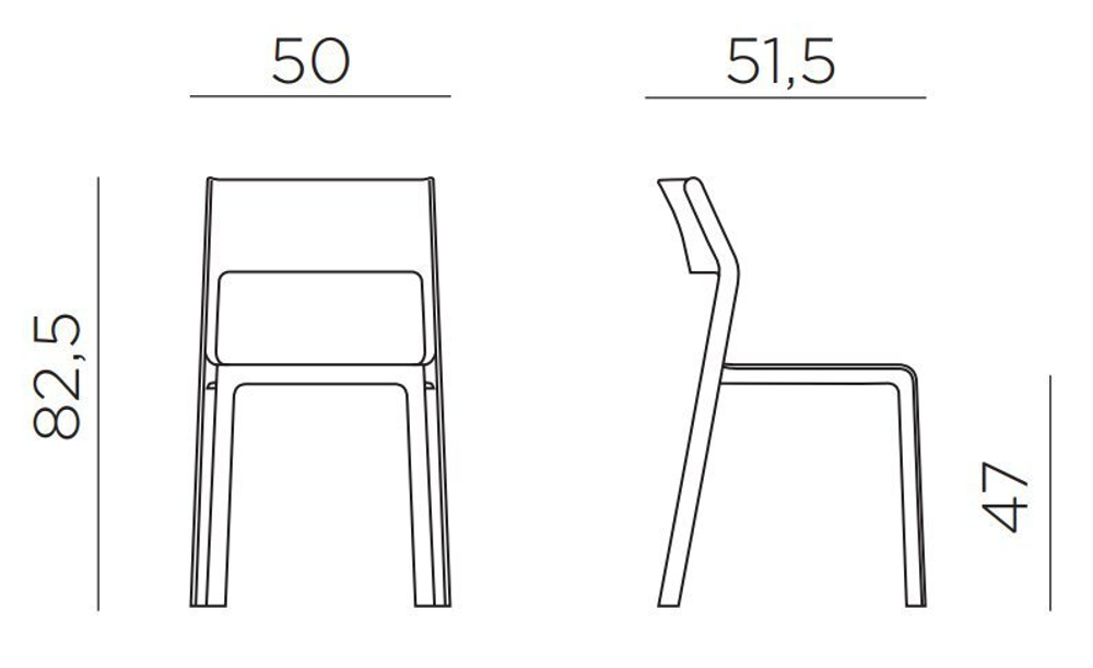 Комплект пластиковой мебели Nardi Clip 70 Trill Bistrot, табак