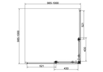 Душевой уголок Vincea Слим 8мм (Slim 8mm) VSS-4SL100CLG, 1000*1000, брашированное золото, стекло прозрачное