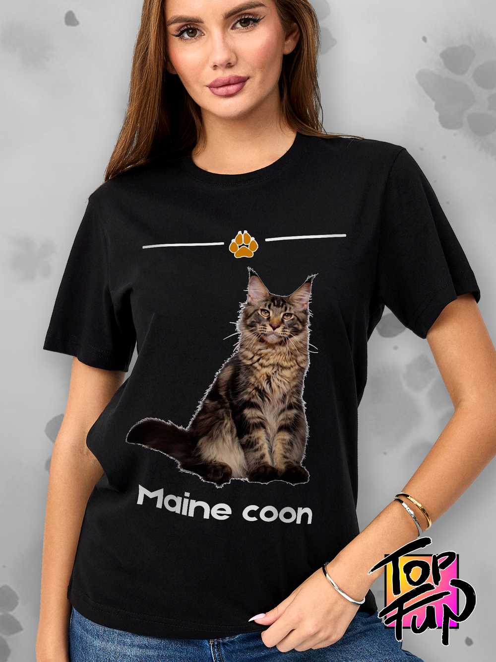 Футболка с котом мейн-кун