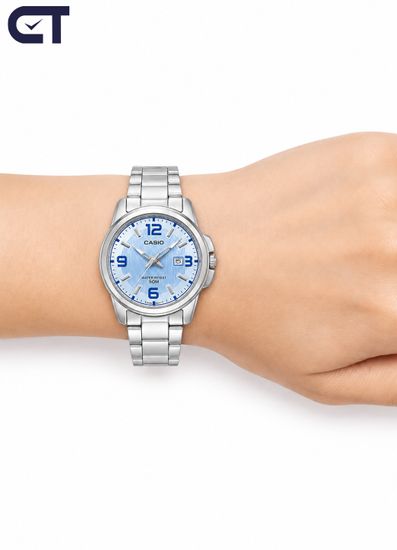 Casio LTP-1314D-2A General часы наручные женские — классическая модель с синим циферблатом и крупными цифрами