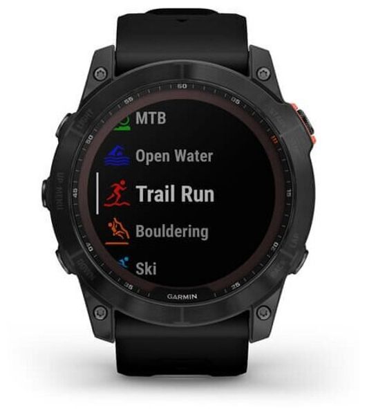 Умные часы Garmin Fenix 7X Solar серый с черным ремешком