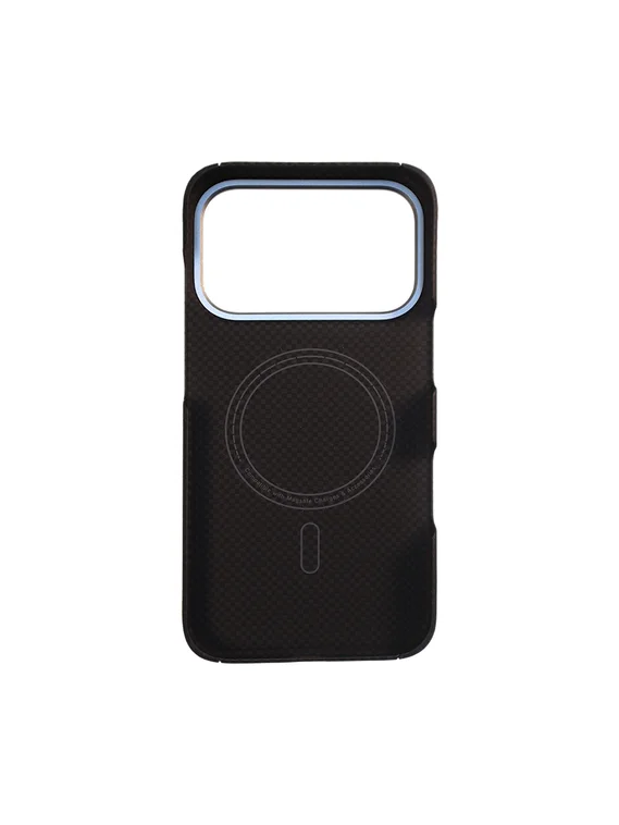 Карбоновый чехол для IPhone 17 Pro with MagSafe черный квадрат (Black)