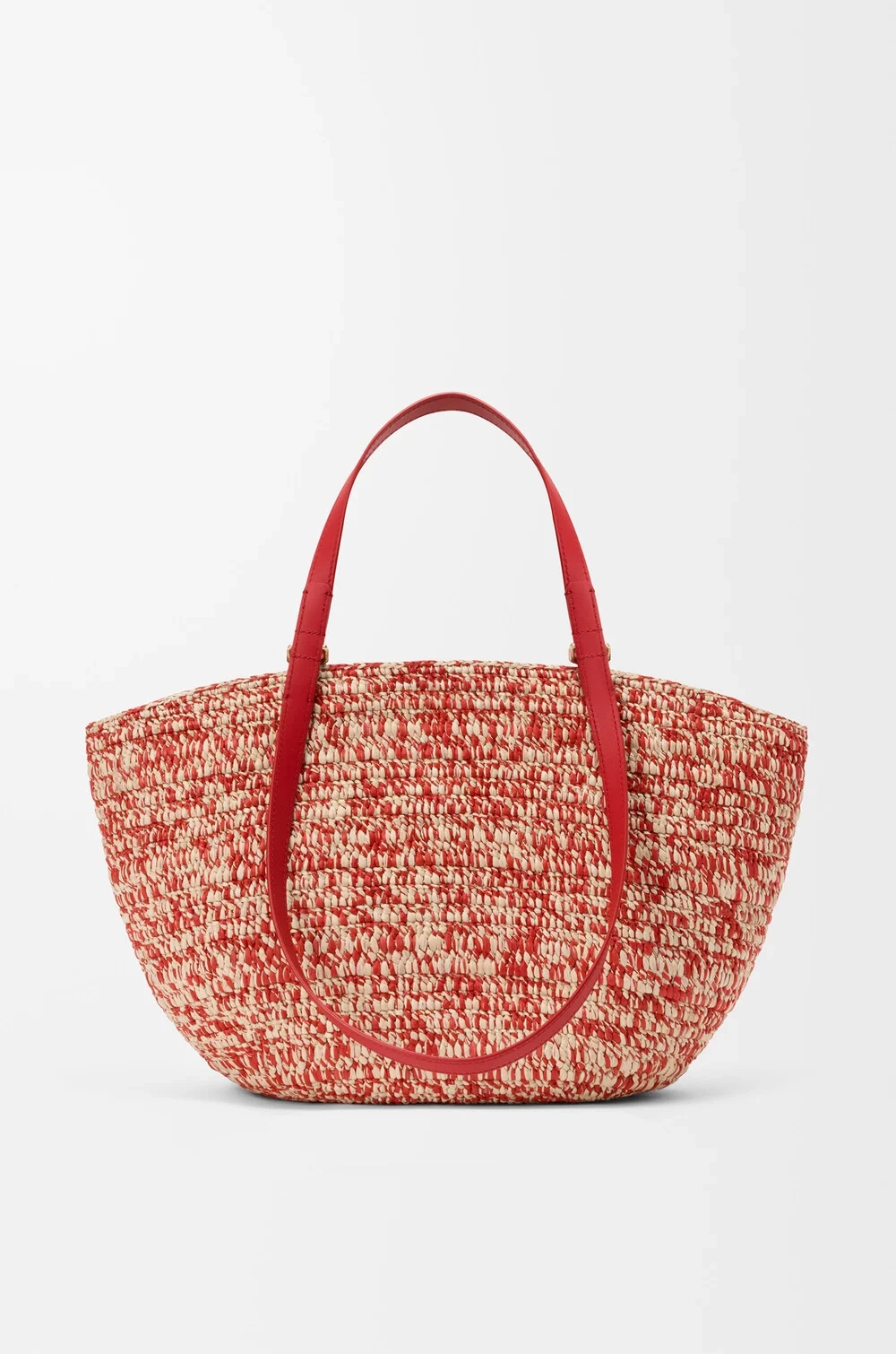Loewe Средняя сумка-корзина Eclipse из рафии и телячьей кожи, красный