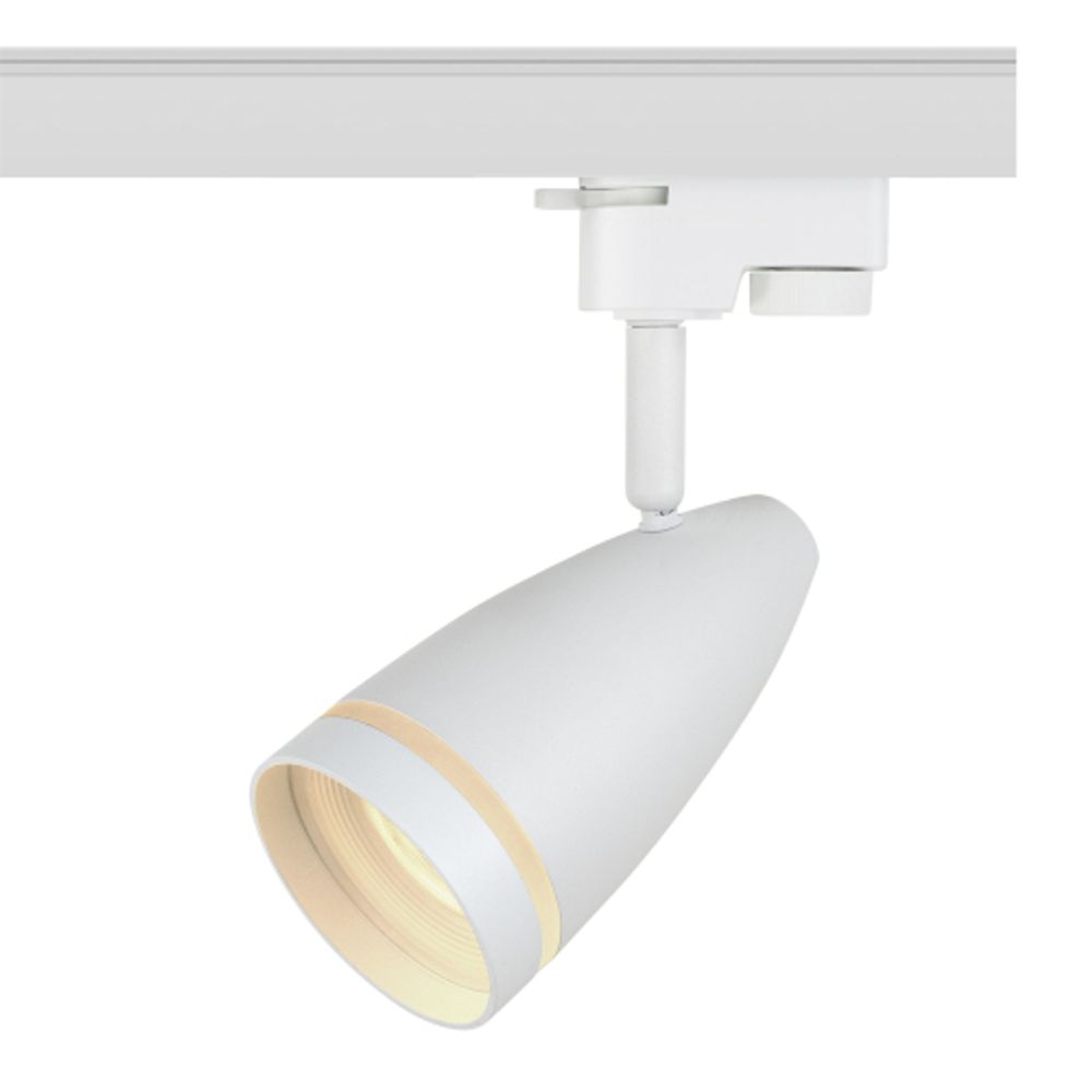 Трековый светильник однофазный ЭРА Taper TR49-GU10 WH под лампу GU10 матовый белый | Однофазные светильники под лампу