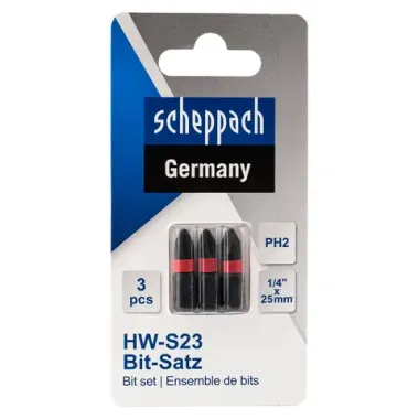 Бита PH2 1/4''х25мм (3шт./комп.) Scheppach Sch-HW-S23