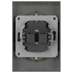 Розетка ЭРА Arktik 16-2105-06 двойная с заземлением 2X2P+E Schuko со шторками 16А-250В графит | Эра Arktik