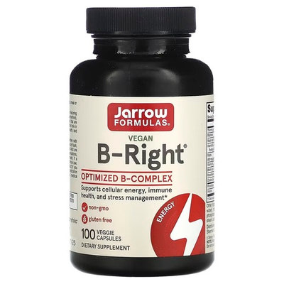 Jarrow Formulas, Комплекс витаминов группы B (B-Right), 100 растительных капсул
