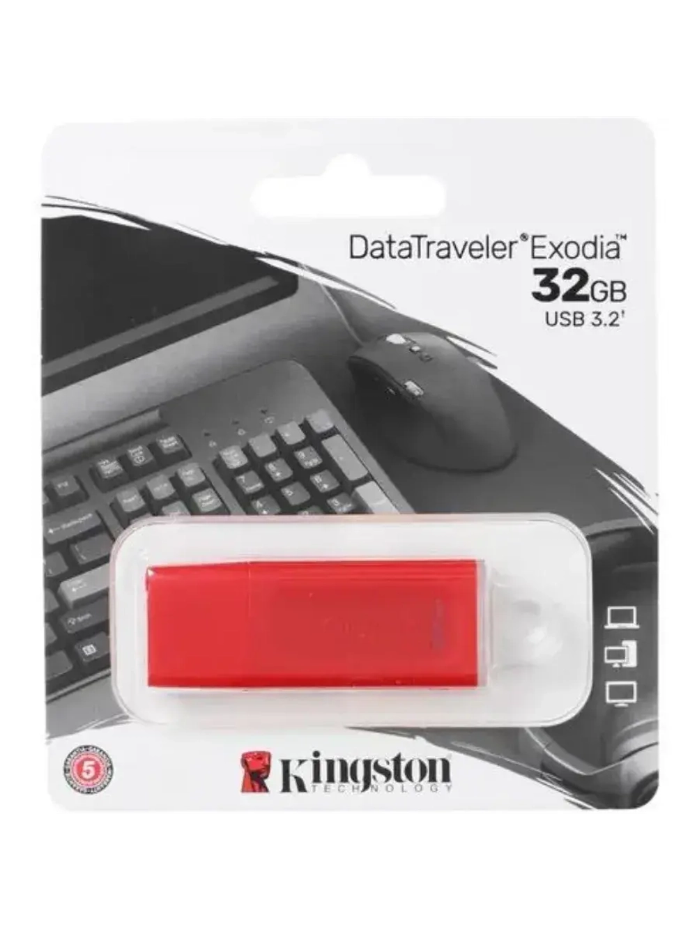 Память USB Flash 32 ГБ DataTraveler Exodia KC-U2G32-7GR RED