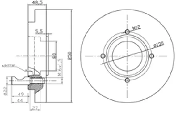 Гайка правая Сварог для резаков Р3 62-3F, Р3У 62-3F