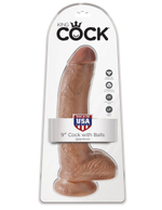 Фаллоимитатор-мулат 9  Cock with Balls - 22,9 см.