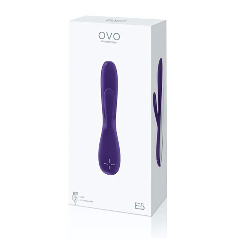 Женский вибратор со стимулятором OVO E5 Rechargeable Vibrator Violet (7 режимов) (Цвет: фиолетовый с белым)