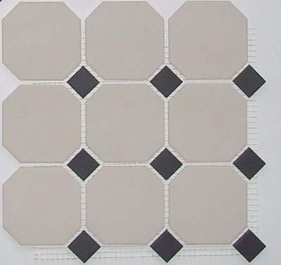 Керамогранит 4416 OCT14-1Ch White OCTAGON 16/Black Dots 14