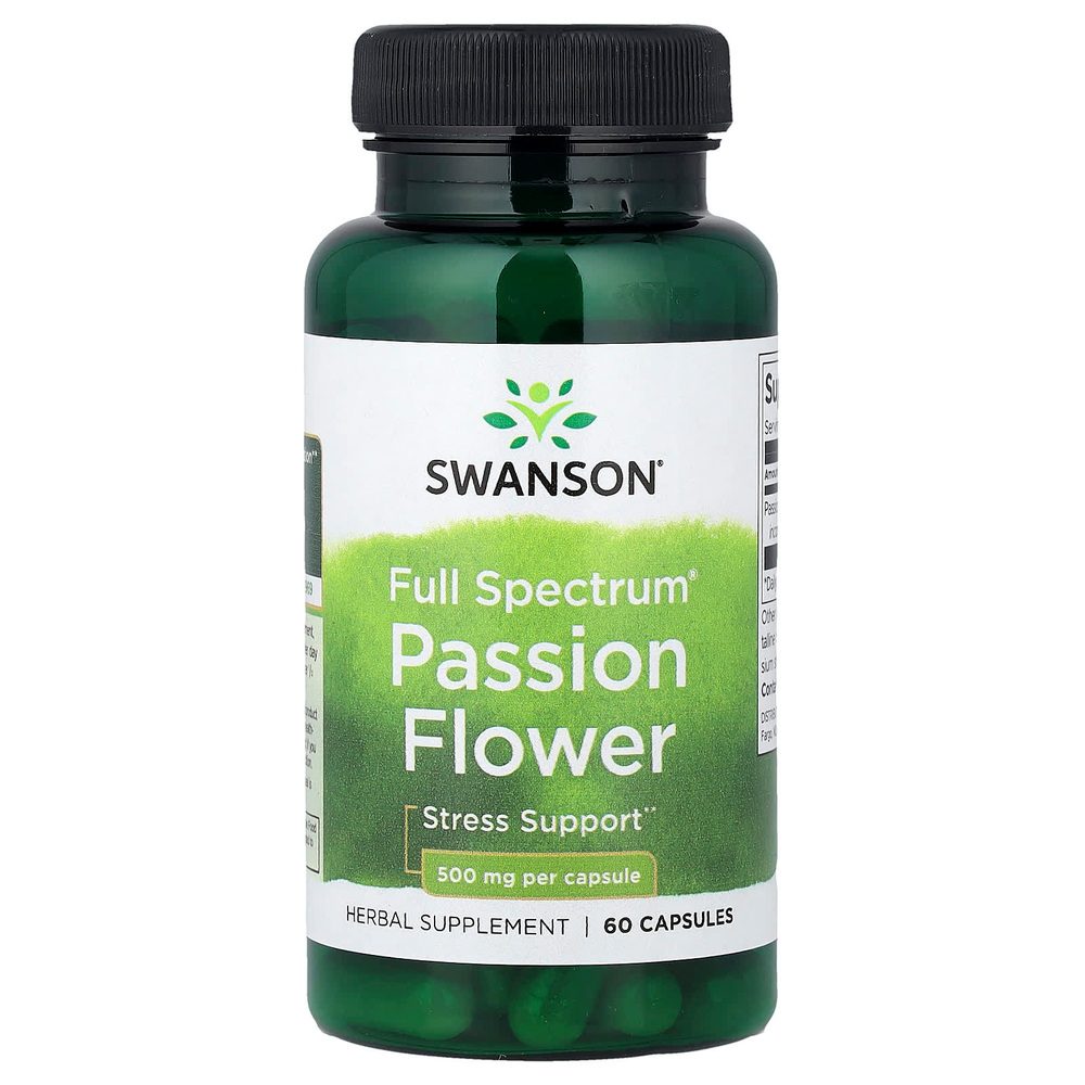 Swanson Vitamins, Full Spectrum®, пассифлора, 500 мг, 60 капсул