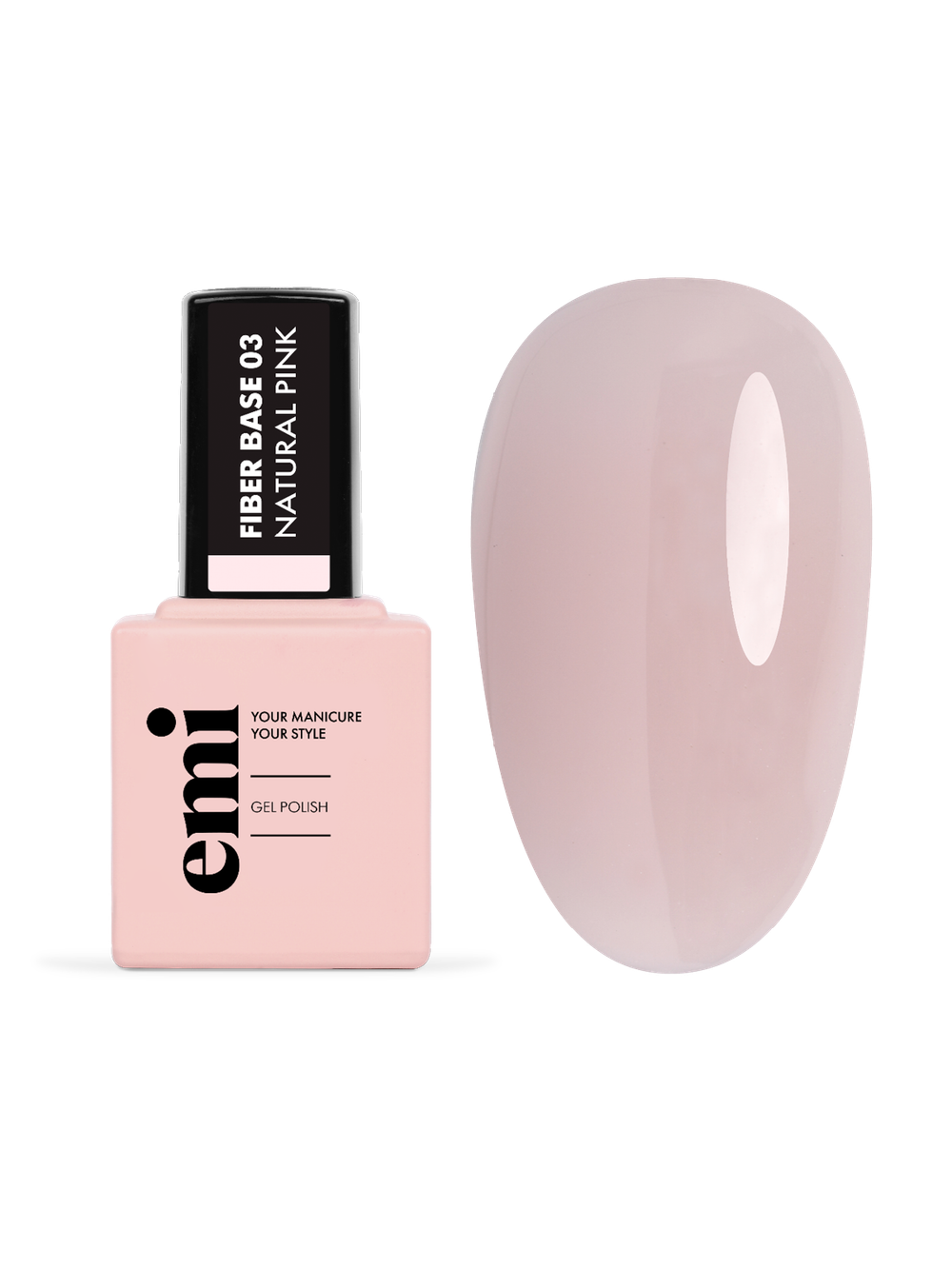 E.MiLac Fiber Base Gel Natural Pink №3, 15 мл.