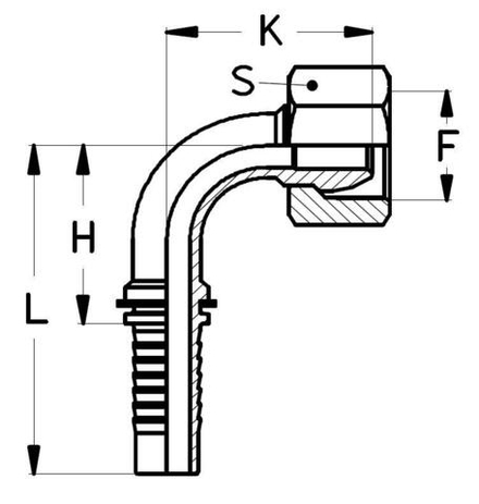 Фитинг DN 16 DKL (Г) 26x1.5 (90) TIEFFE