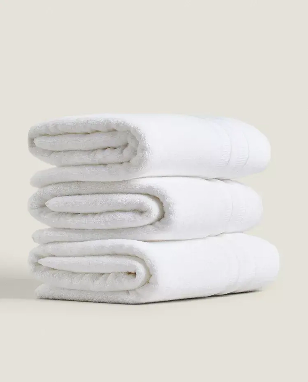 ZARA HOME БАННОЕ ПОЛОТЕНЦЕ С ДВОЙНОЙ КАЙМОЙ, БЕЛЫЙ