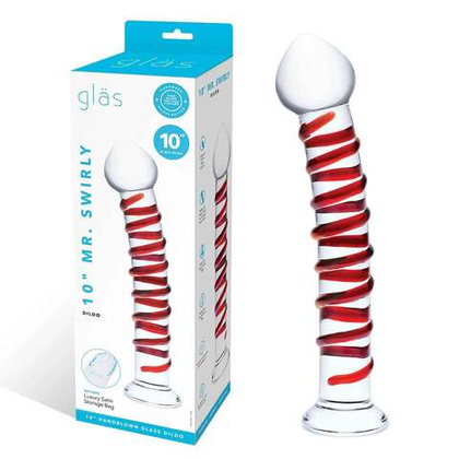 Большой стимулятор с красной спиралью 10in MR. SWIRLY DILDO