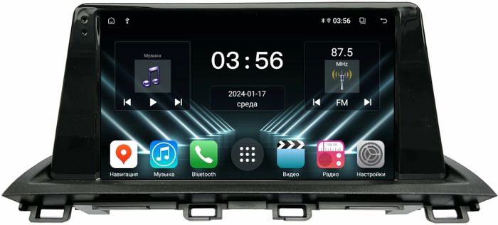 Магнитола для Mazda CX-4 2016-2024 (ШГУ цветной) - FarCar S280 монитор 9.5" IPS на Android 13, CarPlay