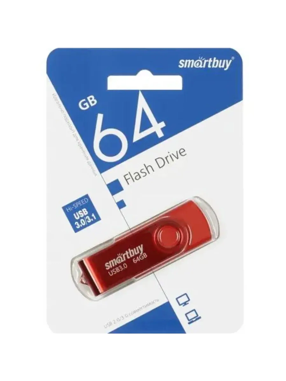 Память USB Flash 64 ГБ Twist SB064GB3TWR RED
