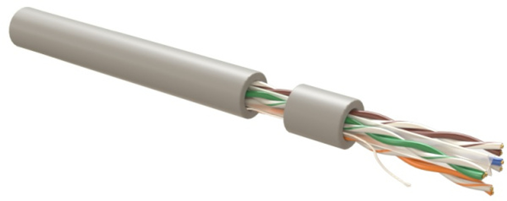 Кабель витая пара U/UTP 6a кат. 4 пары Hyperline UUTP4R-C6A-S23-IN-LSZH-GY-305