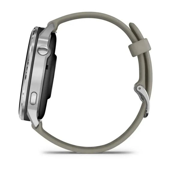 Garmin Venu 4 45 мм серебристые смарт-часы с серебристо-серым силиконовым ремешком