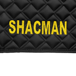 Ковры SHACMAN F3000 (экокожа, черный, черный кант, желтая вышивка)