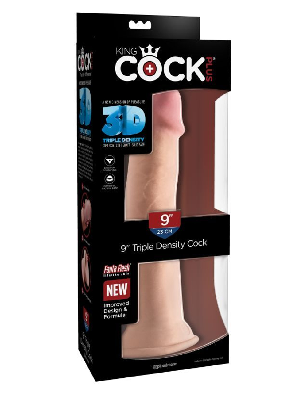 King Cock Plus 9 Triple Density Cock - Flesh - Фаллоимитатор на присоске Тройная плотность