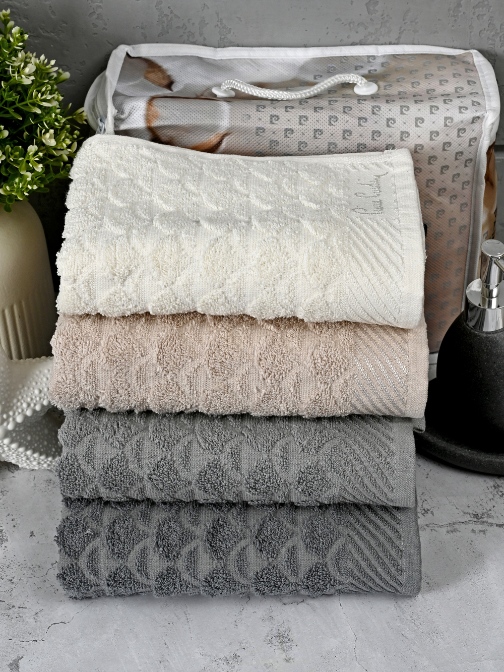 HAV00252 Набор полотенец для лица PIERRE CARDIN HOME из 4пр MAJESTY 50х90