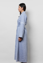 Шапан льняной макси OYU TOLQYN LIGHT BLUE