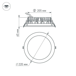 Светодиодный светильник LTD-220WH-FROST-30W Day White 110deg (Arlight, IP44 Металл, 3 года) 021498
