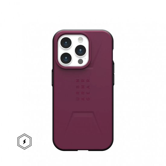 Чехол с поддержкой MAGSAFE Uag Civilian для iPhone 15 Pro MAX 6.7", цвет бордовый (Bordeaux)
