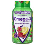 VitaFusion, омега-3, ЭПК, ДГК и АЛК, малиновый лимонад, 120 жевательных таблеток