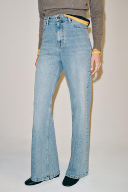ZARA ДЖИНСЫ WIDE LEG COMFORT С ВЫСОКОЙ ПОСАДКОЙ — ZW COLLECTION, ВЫЦВЕТШИЙ СИНИЙ