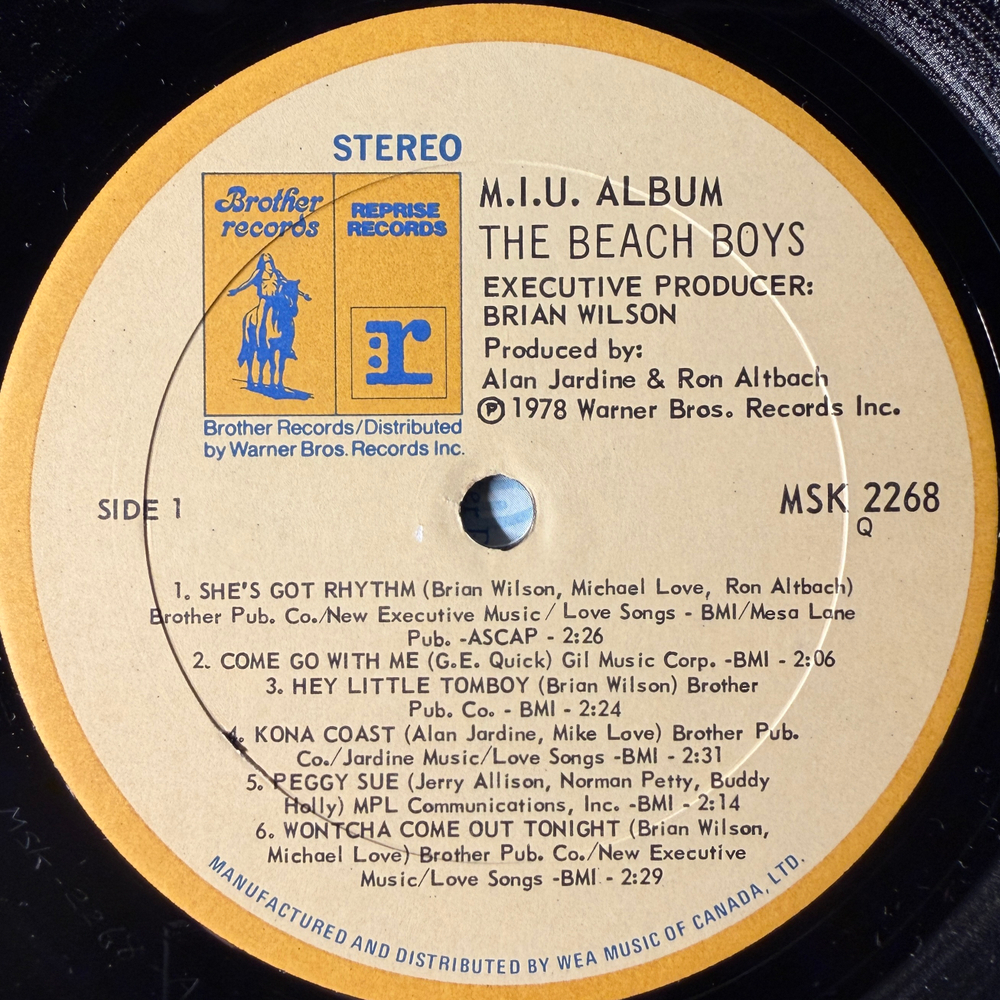 The Beach Boys ‎– M.I.U. Album (Канада 1978г.)