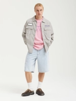Шорты Октябрь Og Logo Baggy "Blue Heavy Stone Bleached"