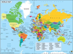 Политическая карта мира world-map на англ. яз. большая настенная