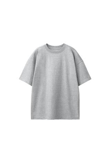 ZARA БАЗОВАЯ ОДНОТОННАЯ ФУТБОЛКА, МЯГКИЙ СЕРЫЙ