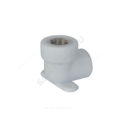 Угольник PP-R комбинированный белый Дн 20х1/2" ВР с креплением PRO VALFEX 10120020-PRO