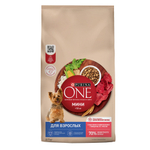 Сухой корм Purina ONE МИНИ для взрослых собак мелких пород с говядиной и с рисом 7кг