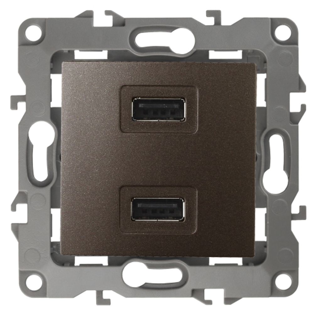 12-4110-13 ЭРА Устройство зарядное USB, 230В/5В-2100мА, IP20, Эра12, бронза | Эра 12