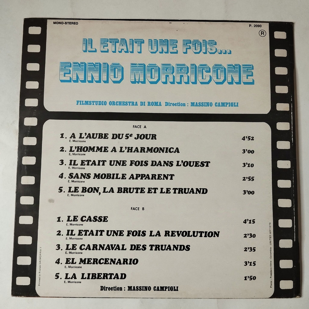 Винтажная виниловая пластинка LP Filmstudio Orchestra Di Roma Il Etait Une Fois Ennio Morricone Эннио Морриконе (France 1977)