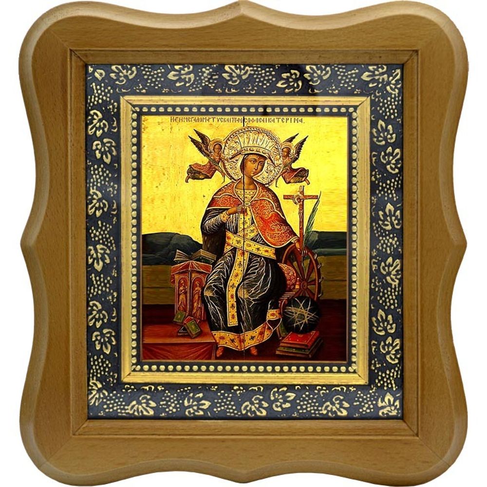 Святая Екатерина Александрийская. Копия старинной иконы на холсте.