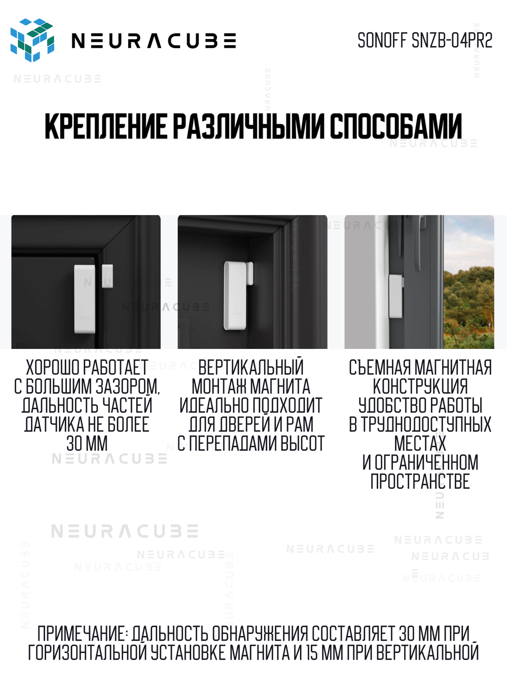 ZigBee Датчик открытия двери/окна SONOFF SNZB-04PR2 SenseGuard DW Gen2