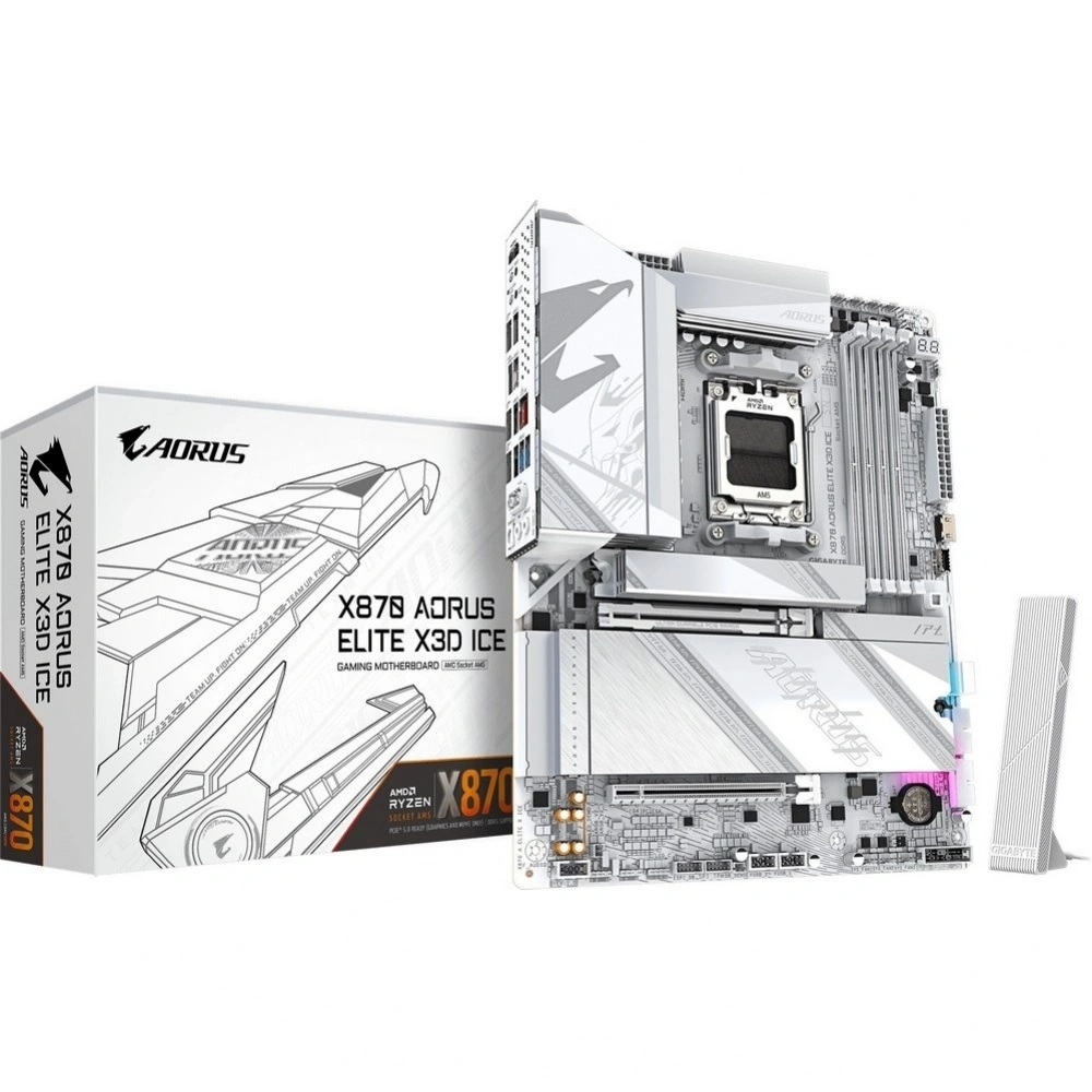 Материнская плата GIGABYTE X870 AORUS ELITE X3D ICE, AM5, X870, 4*DDR5