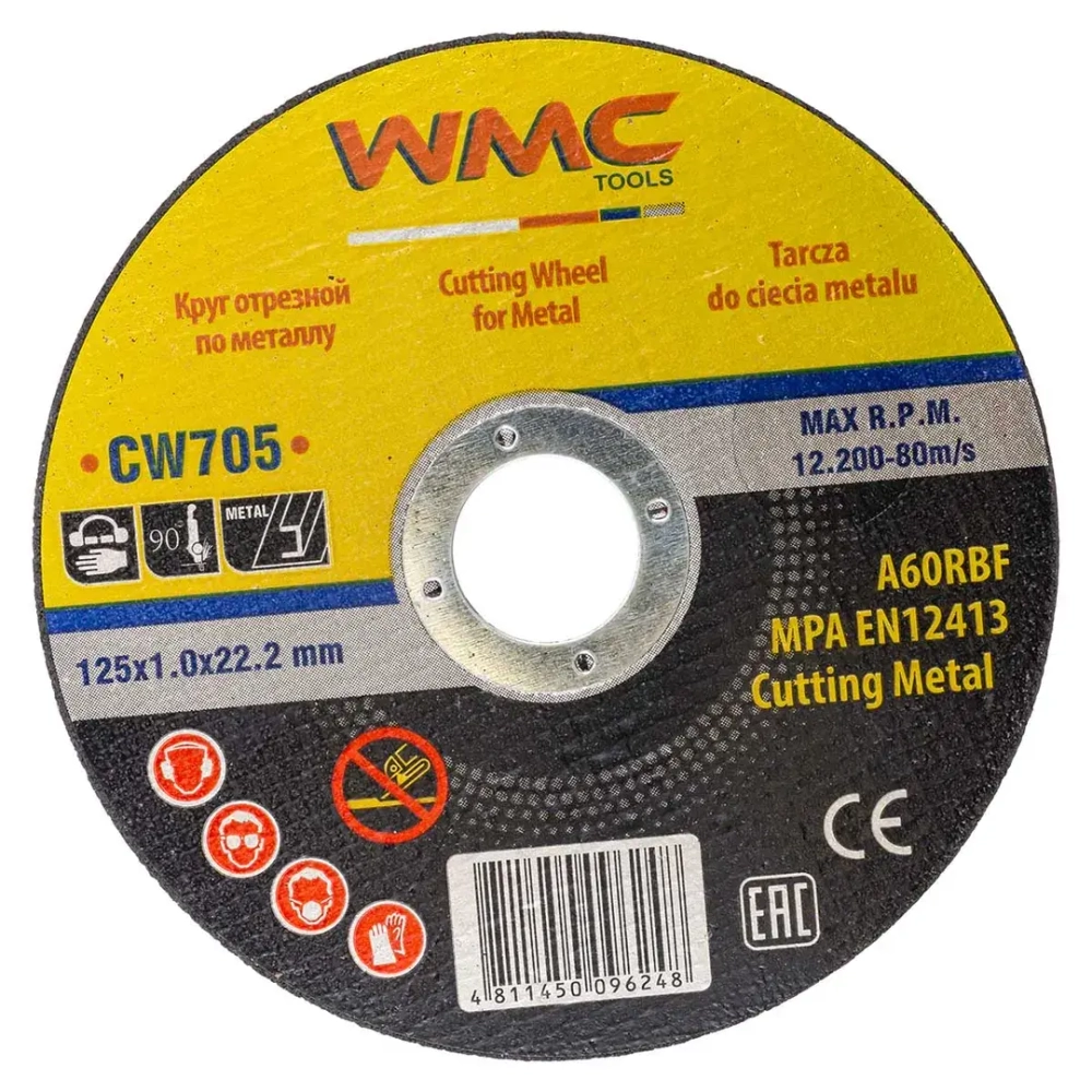 Круг отрезной 125x1.0x22.2мм WMC TOOLS WMC-CW705