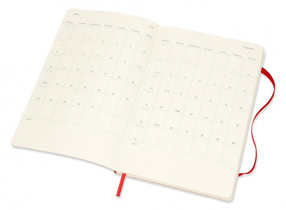 Еженедельник Moleskine Classic Soft Weekly Large мягкая обложка красный (DSF212WN3)